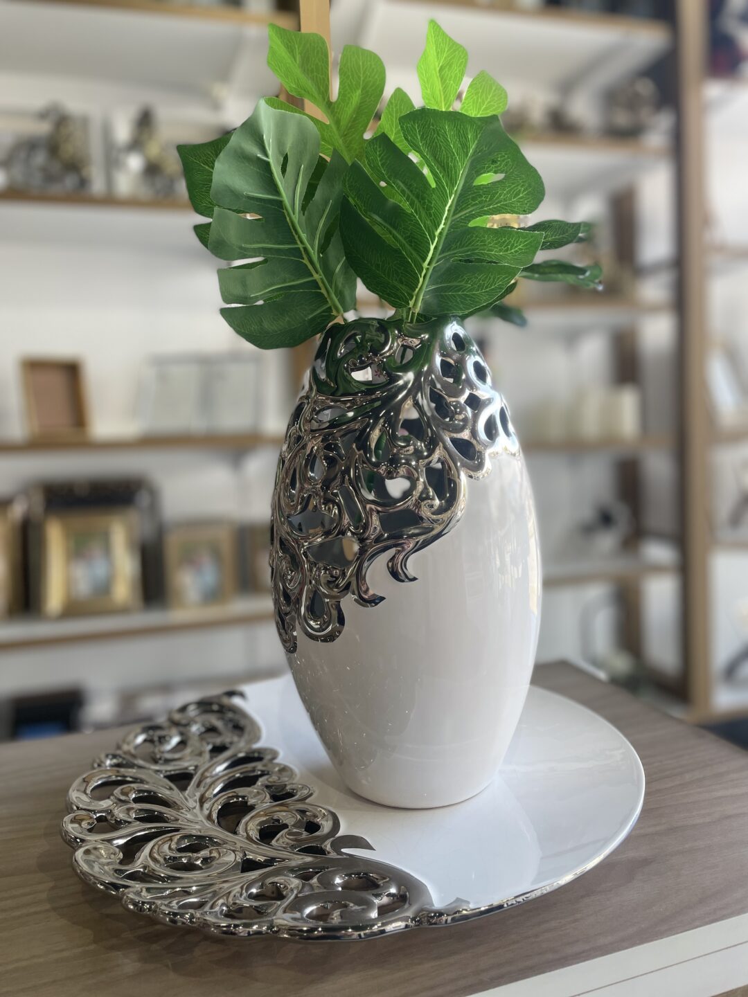 Conjunto Prato/Vaso Branco
