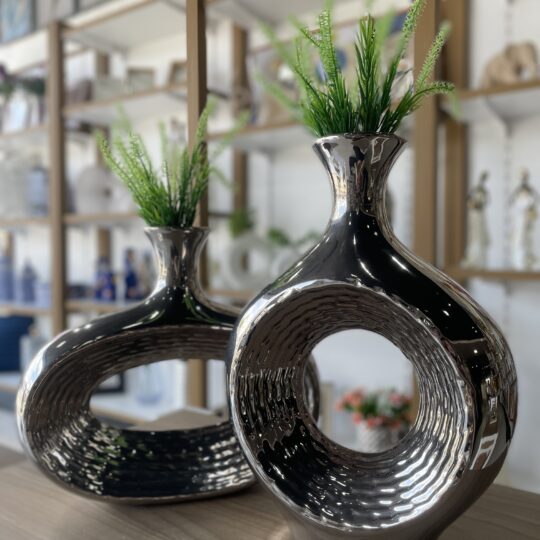 Conj. Vaso Decorativo Curvo e Oval