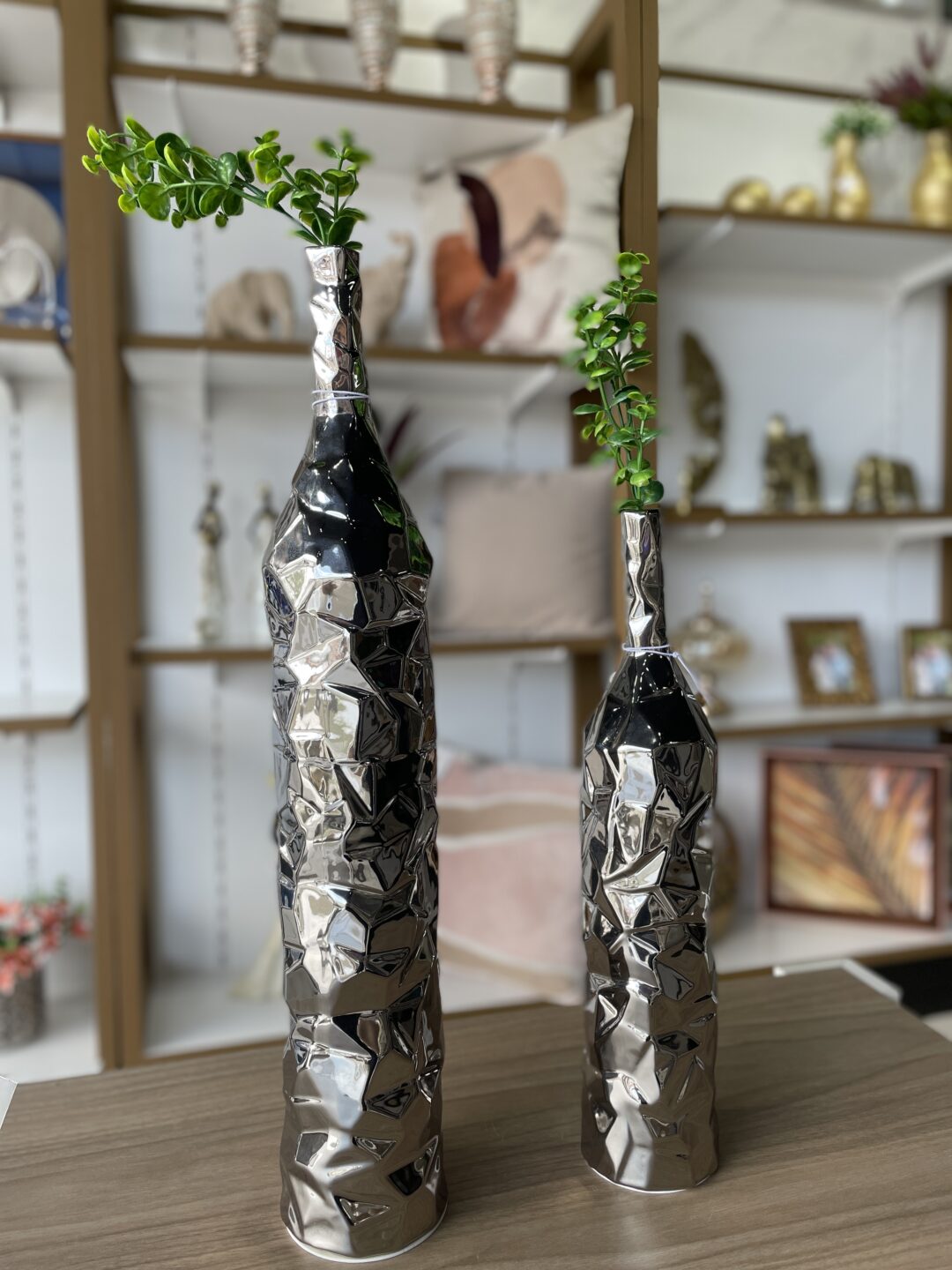 Conj. Vaso Prata Decorativo
