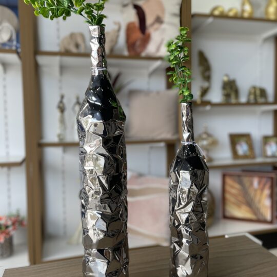 Conj. Vaso Prata Decorativo
