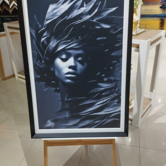 Quadro Negra com Folhas P&B