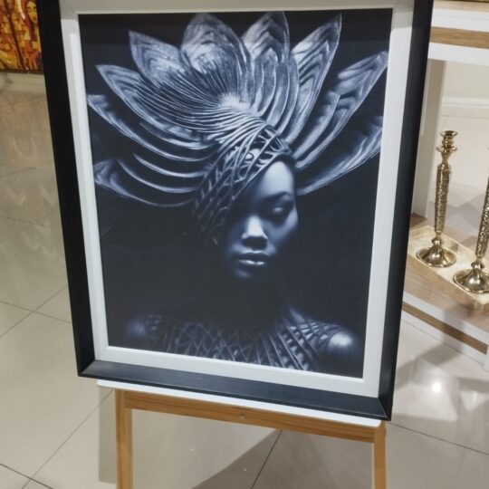 Quadro Negra com Folhas P&B