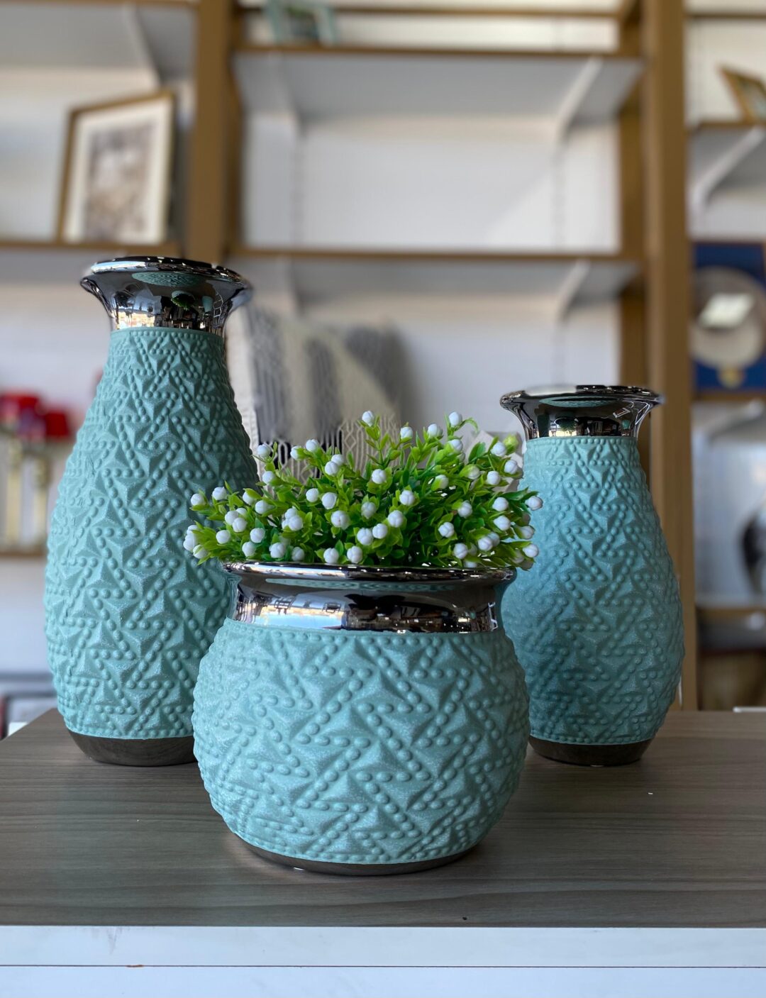 Vasos decorativos verde crespo