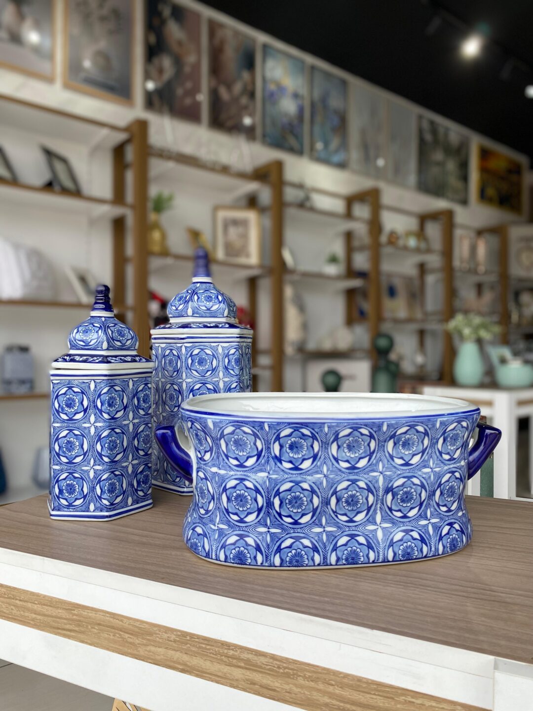 Conjunto porcelana azul