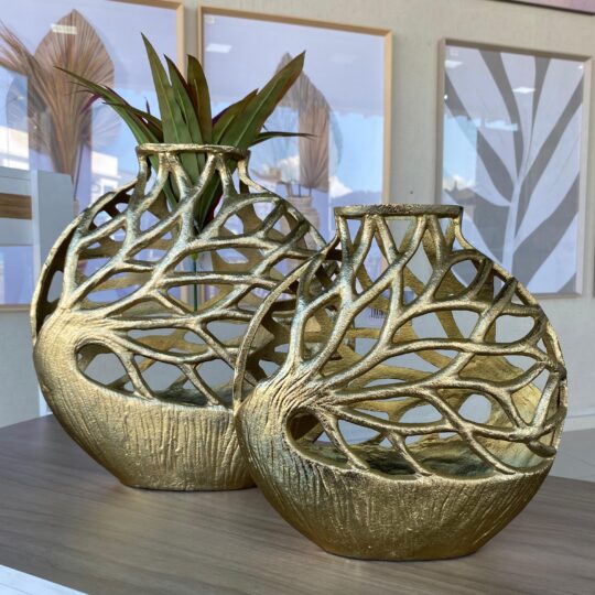 Vaso dourado árvore
