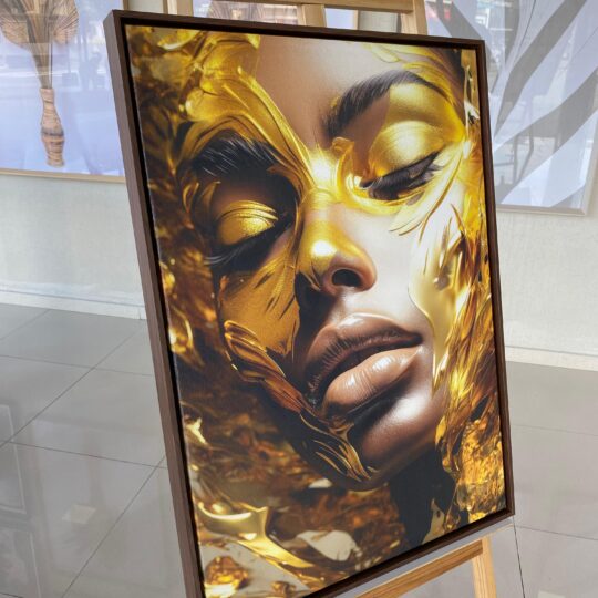 Quadro Canvas Mulher Dourado