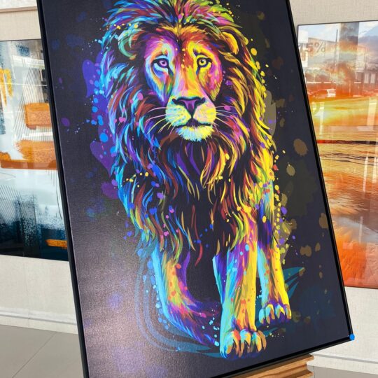 Quadro Leão Colorido 80x120