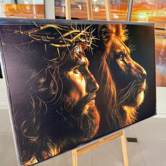 Quadro Jesus e Leão 120x80