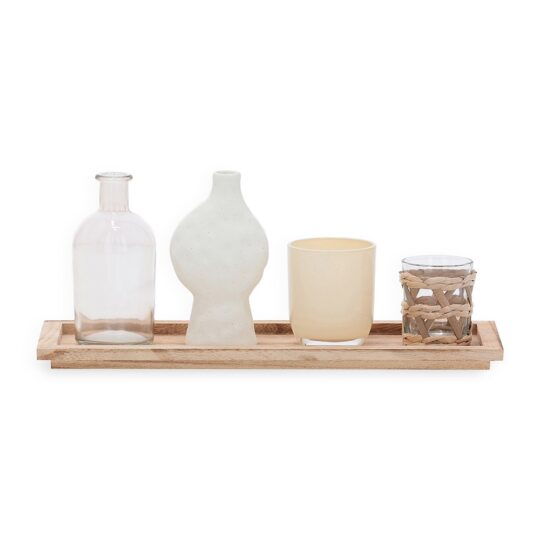 Kit porta-velas em vidro 5 peças